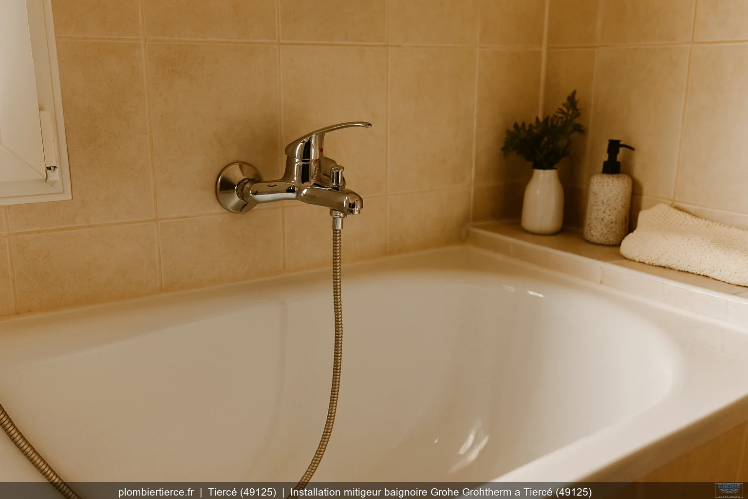 Installation mitigeur baignoire Grohe Grohtherm a Tiercé (49125)