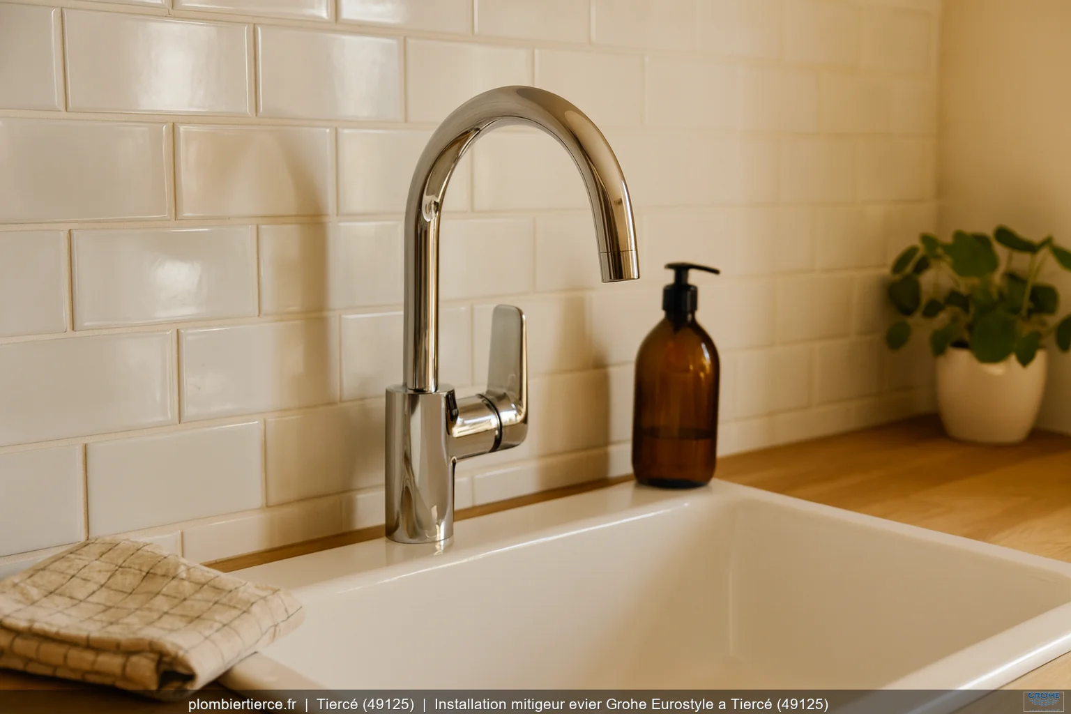 Installation mitigeur evier Grohe Eurostyle a Tiercé (49125)
